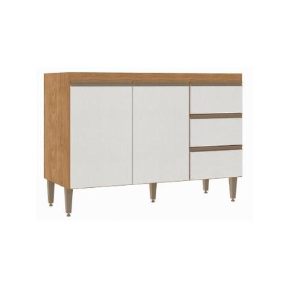 Imagem de Balcão Para Pia 120cm Cozinha Modulada Paris Menu Móveis Freijó/branco