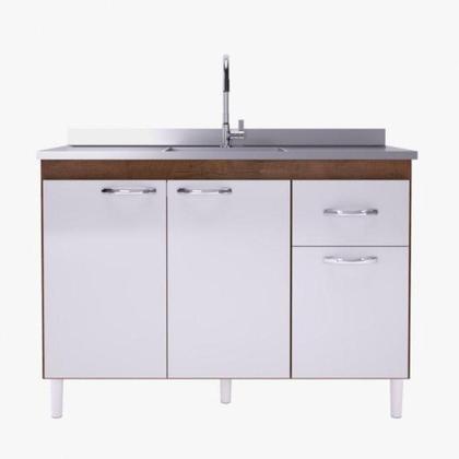 Imagem de Balcão Para Pia 120cm Indekes Sem Tampo 6115.491 Noce/off