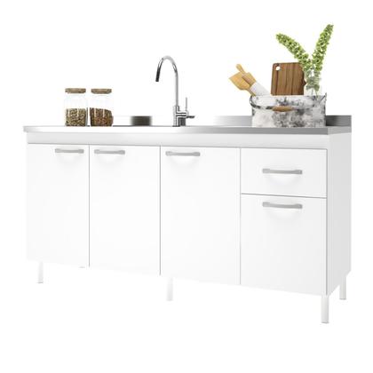 Imagem de Balcão para Pia 160cm sem Tampo 4 Portas 1 Gaveta Moscou