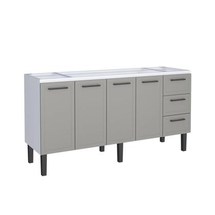 Imagem de Balcão para Pia 180cm em Aço 4 Portas 4 Gavetas Juno