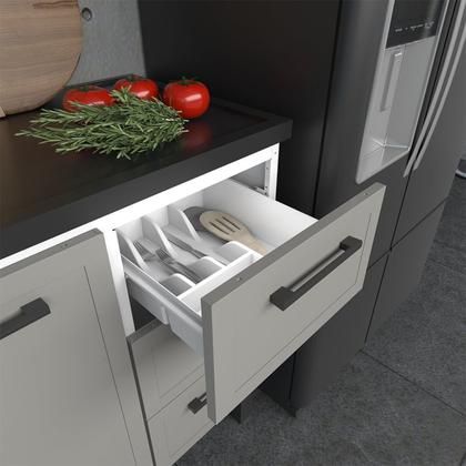 Imagem de Balcão para Pia 200cm em Aço 4 Portas 4 Gavetas Juno