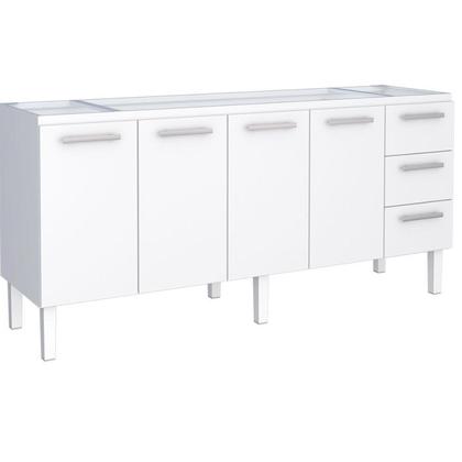 Imagem de Balcão para Pia de Cozinha 200cm 4 Portas 3 Gavetas Vênus
