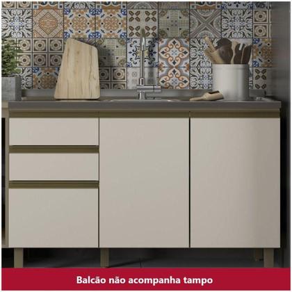 Imagem de Balcão Pia 03 Portas Connect Henn Duna Com Cristal