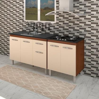 Imagem de Balcao Pia 120cm e Cooktop 4 Bocas Savana Off White Mobbs