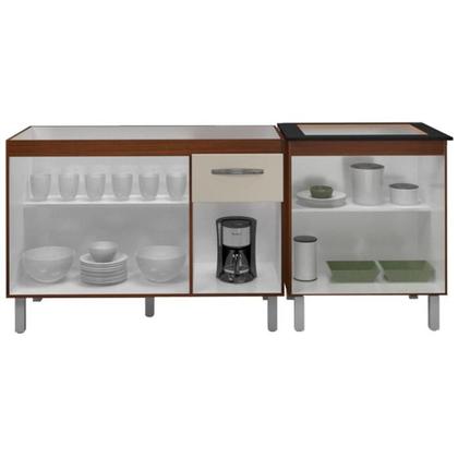 Imagem de Balcao Pia 120cm e Cooktop 4 Bocas Savana Off White Mobbs