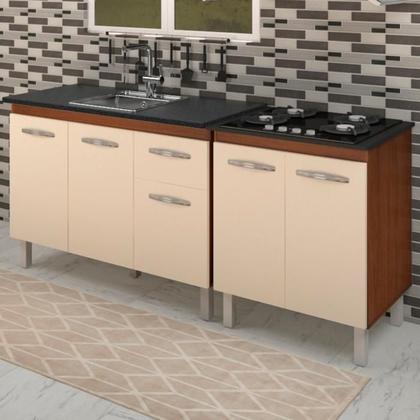 Imagem de Balcao Pia 120cm e Cooktop 4 Bocas Savana Off White Mobbs