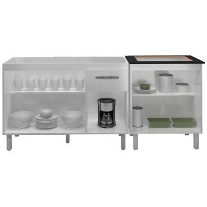 Imagem de Balcao Pia 120cm e Cooktop 5 Bocas Branco Mobbs