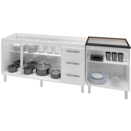 Imagem de Balcao Pia 150cm e Cooktop 4 Bocas Branco Mobbs