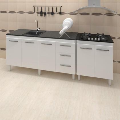 Imagem de Balcao Pia 150cm e Cooktop 4 Bocas Branco Mobbs