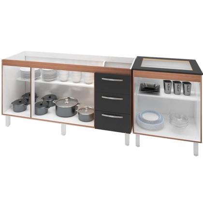 Imagem de Balcao Pia 150cm E Cooktop 4 Bocas Savana Preto Mobbs Savana Preto