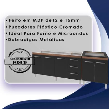 Imagem de Balcao Pia 150cm E Cooktop 4 Bocas Savana Preto Mobbs Savana Preto