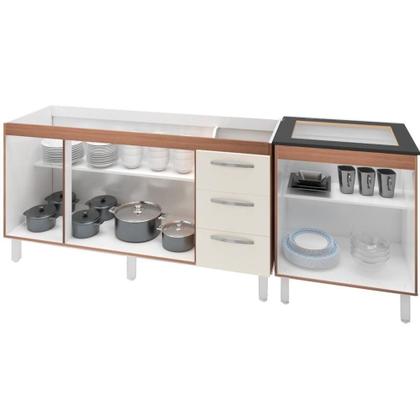 Imagem de Balcao Pia 160cm E Cooktop 5 Bocas Savana Off White Mobbs Savana Off White