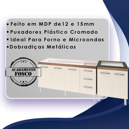 Imagem de Balcao Pia 160cm E Cooktop 5 Bocas Savana Off White Mobbs Savana Off White