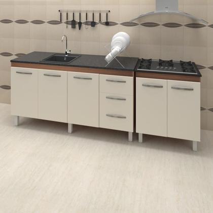 Imagem de Balcao Pia 160cm E Cooktop 5 Bocas Savana Off White Mobbs Savana Off White