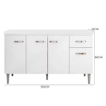 Imagem de Balcão Pia Gabriela 150cm com Tampo MDP - AJL Móveis