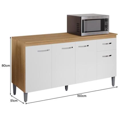 Imagem de Balcão Pia Gabriela 150cm com Tampo MDP - AJL Móveis