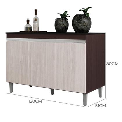 Imagem de Balcão Pia Manu 120cm com Tampo MDP - AJL Móveis