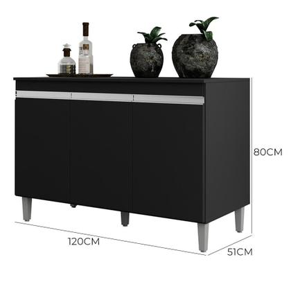 Imagem de Balcão Pia Manu 120cm com Tampo MDP - AJL Móveis