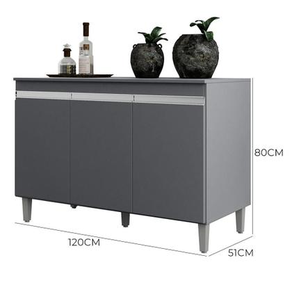 Imagem de Balcão Pia Manu 120cm com Tampo MDP - AJL Móveis