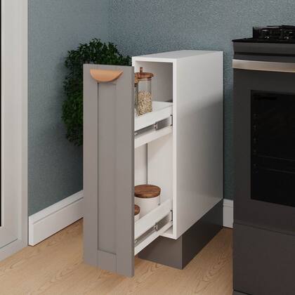Imagem de Balcão Porta Tempero 20cm sem Tampo Arizona CabeCasa MadeiraOriginals Cinza/Branco