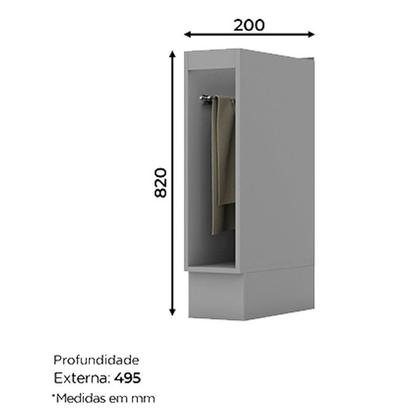 Imagem de Balcão Porta Toalha 20 cm Americana Cinza  Henn