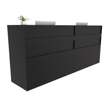 Imagem de Balcão Recepção Caixa 236cm Preto - Linha Premium - Mod 1.3