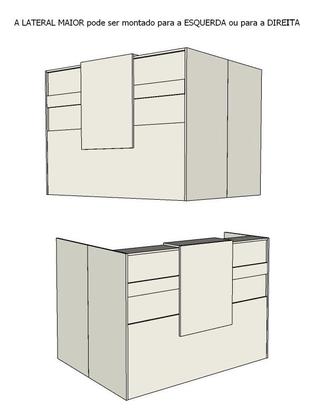 Imagem de Balcão Recepção Caixa em L 113cm Branco - Linha Premium  1.1
