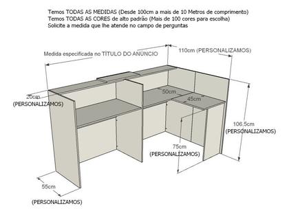 Imagem de Balcão Recepção Caixa em L 161cm Freijó Syncro - Premium 1.1