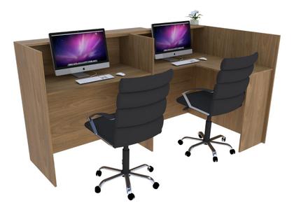 Imagem de Balcão Recepção Caixa em L 161cm Freijó Syncro - Premium 1.1