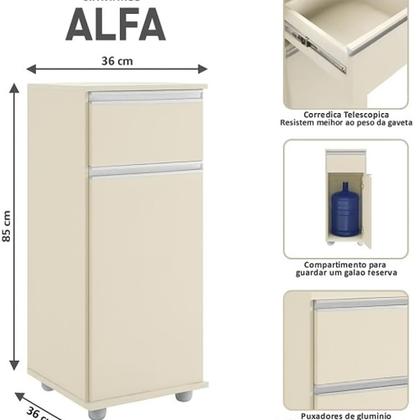 Imagem de Balcão Suporte Para Bebedouro Multiuso Cozinha 1 Gaveta 1 Porta 3 Cores
