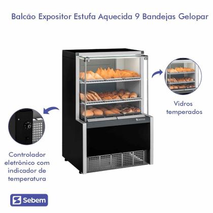 Imagem de Balcão Vitrine Expositora para Salgados Gelopar MEQA 75