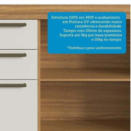 Imagem de Balcões de Cozinha 100% Mdf 3 Portas Basculantes 4 Gavetas e Tampos 200cm Vicenza Espresso Móveis