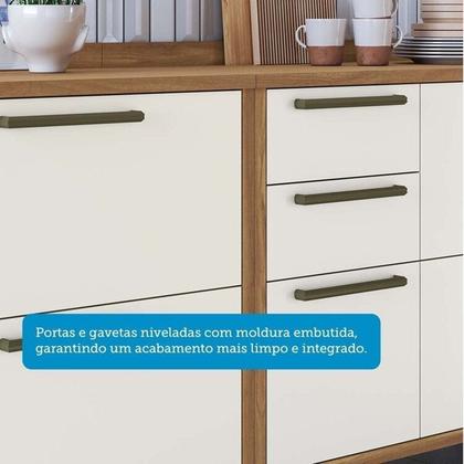 Imagem de Balcões de Cozinha 100% Mdf 3 Portas Basculantes 4 Gavetas e Tampos 200cm Vicenza Espresso Móveis