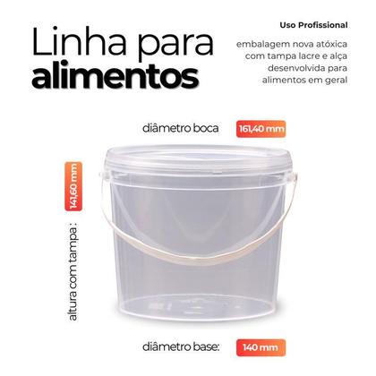 Imagem de Balde 2-2L Transparente Oferta Especial - Kit 20 Pçs