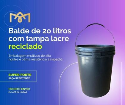 Imagem de Balde 20 Litros Preto - 2 Pçs