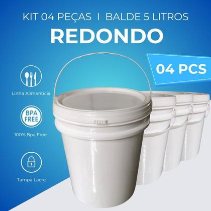 Imagem de Balde 5L Para Entregas 4 Pçs