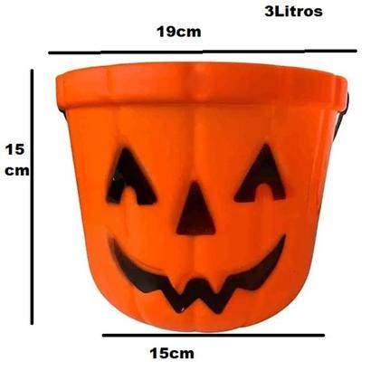 Imagem de Balde Abóbora Halloween Terror Dia Das Bruxas 15cm Altura