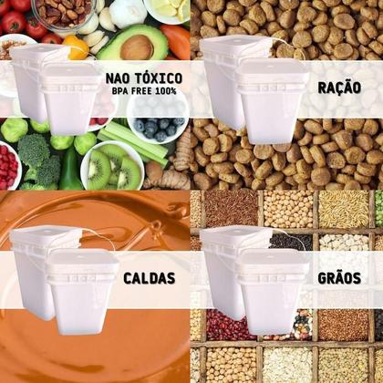 Imagem de Balde Alça Plast P Exame De Fezes Retangular 20L 4 Pçs