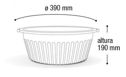 Imagem de Balde Bacia Canelada  de Limpeza 18 Litros Com Alça 39x19 CM BA18PM Arqplast