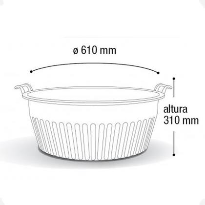 Imagem de Balde Bacia Extra Gigante Canelada Plástica 80 Lts Arqplast