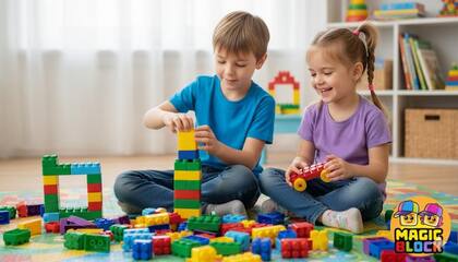 Imagem de Balde Blocos de Montar Block 50 Peças Educativo Infantil Lego Peças Grandes