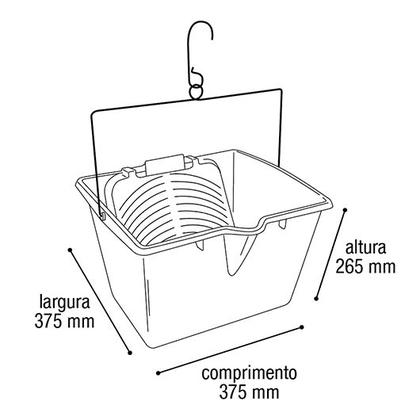 Imagem de Balde Caçamba Para Pintura 15l  Recipiente Plástico Preto