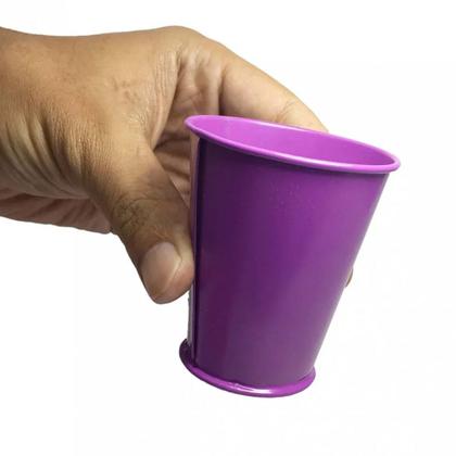 Imagem de Balde Cachepot Enfeite Para Mesa Festa Evento 15 Anos Metal Mini Roxo Kit Com 12 (balde-p-b)