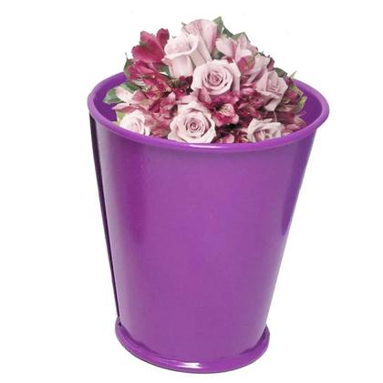 Imagem de Balde Cachepot Enfeite Para Mesa Festa Evento 15 Anos Metal Mini Roxo Kit Com 12 (balde-p-b)