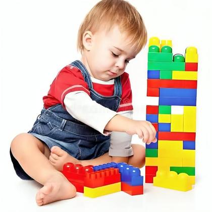 Imagem de Balde Carrinho de Puxar Com 50 Blocos 5032 - Gulliver