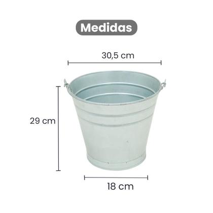 Imagem de Balde Cônico Multiuso 12 Litros Aço Galvanizado - Gudim