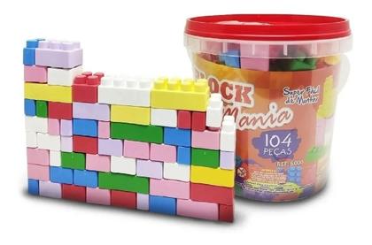Imagem de Balde De Blocos De Montar Com 104 Peças Monta Monta Grande