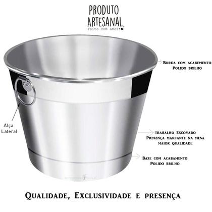 Imagem de Balde de Cerveja e Gelo Grande em Alumínio Térmico Lixado 10L