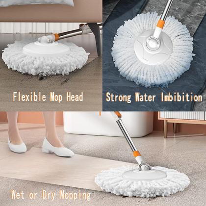 Imagem de Balde de esfregão giratório com sistema Wringer, alça de esfregão estendida