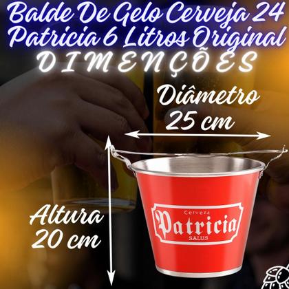 Imagem de Balde De Gelo Alumiart Falcao Balde De Gelo Cerveja 6l Patricia Com Design Patricia - Vermelho